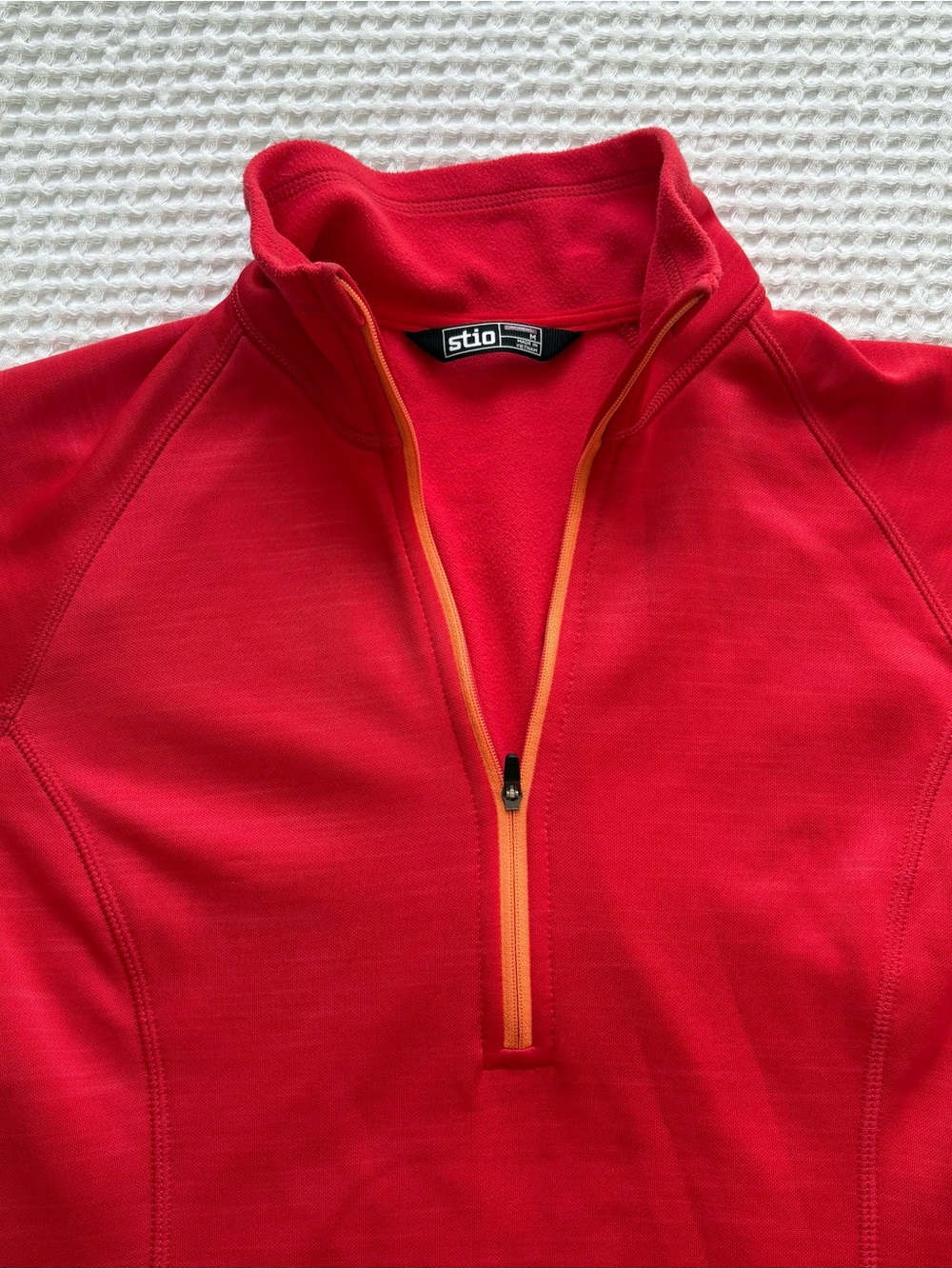Stio Gannett Peak Half-Zip Fleece Pullover Crimson Red Hiking Camping Outdoor M - Picture 4 of 11